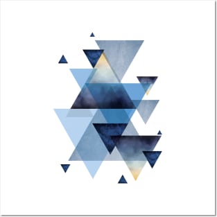 Geometric Blue Posters and Art